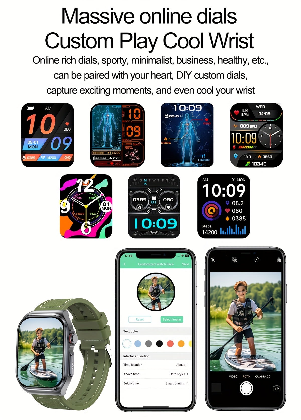 Smartwatch 2026 Nuovo: Display AMOLED Grande da 5,18 cm, Batteria a Lunga Durata da 530 mAh, Chiamata BT 5.3, Modalità Multi-Sport, Assistente Vocale, SOS, Monitoraggio Mestruale, Previsioni Meteo, Orologio Fitness per Android & IOS, Regalo Ideale per la