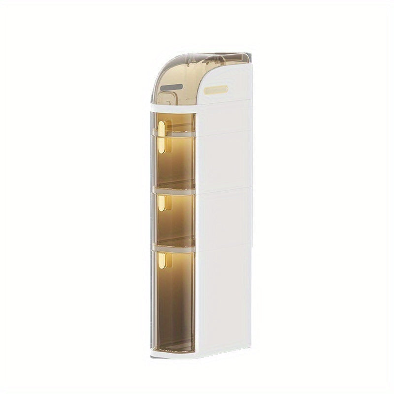 Mobiletto bagno sottile a 5 ripiani | Contenitore da pavimento indipendente con cassetti e maniglie, ideale per piccoli spazi, lavanderie, cucine, camere da letto, corridoi, plastica resistente, design classico, con ruote, perfetto per appartamenti e