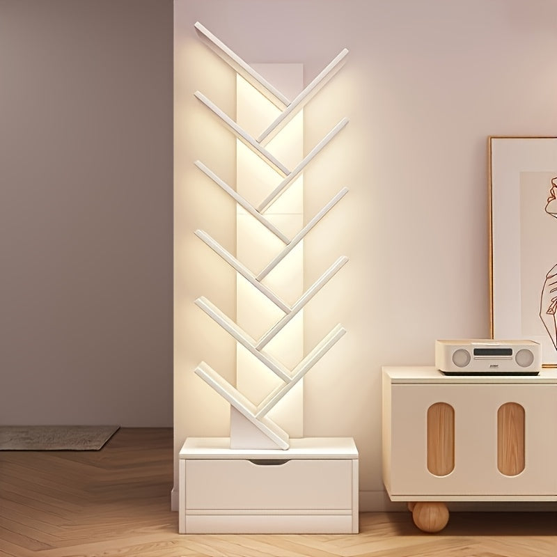 Libreria a Forma di Albero - Libreria Moderna a 14 Ripiani dal Pavimento al Soffitto, Realizzata in Materiale Legnoso Alto, Ideale per Conservare CD/Film/Libri. Libreria Pratica Adatta per Camere da Letto, Soggiorni e Uffici Domestici