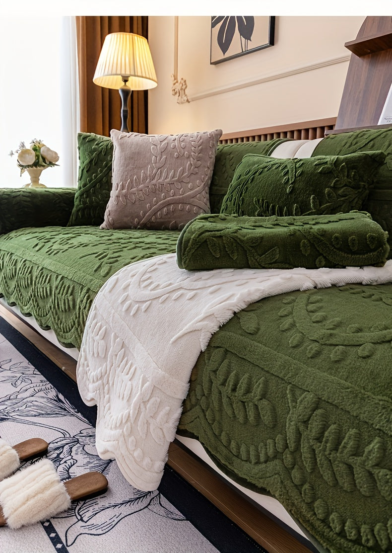 1 Copridivano in Peluche con Stampa Leopardata - Spesso, Caldo, Fintartan, Adatto agli Animali Domestici e Antiscivolo, Protezione per Divano per Soggiorno, Camera da Letto, Ufficio, Adatto a Diverse Dimensioni di Divano, Copridivani per Soggiorno