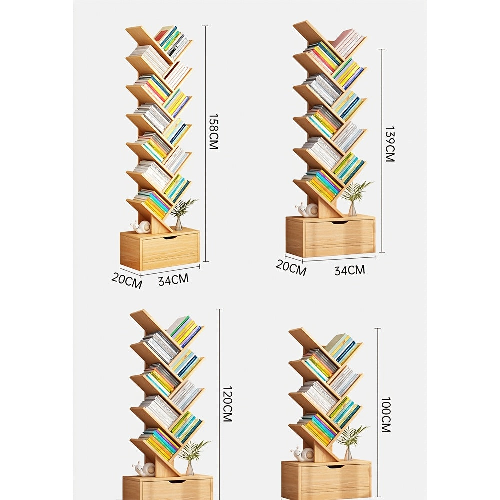 Libreria a Forma di Albero - Libreria Moderna a 14 Ripiani dal Pavimento al Soffitto, Realizzata in Materiale Legnoso Alto, Ideale per Conservare CD/Film/Libri. Libreria Pratica Adatta per Camere da Letto, Soggiorni e Uffici Domestici