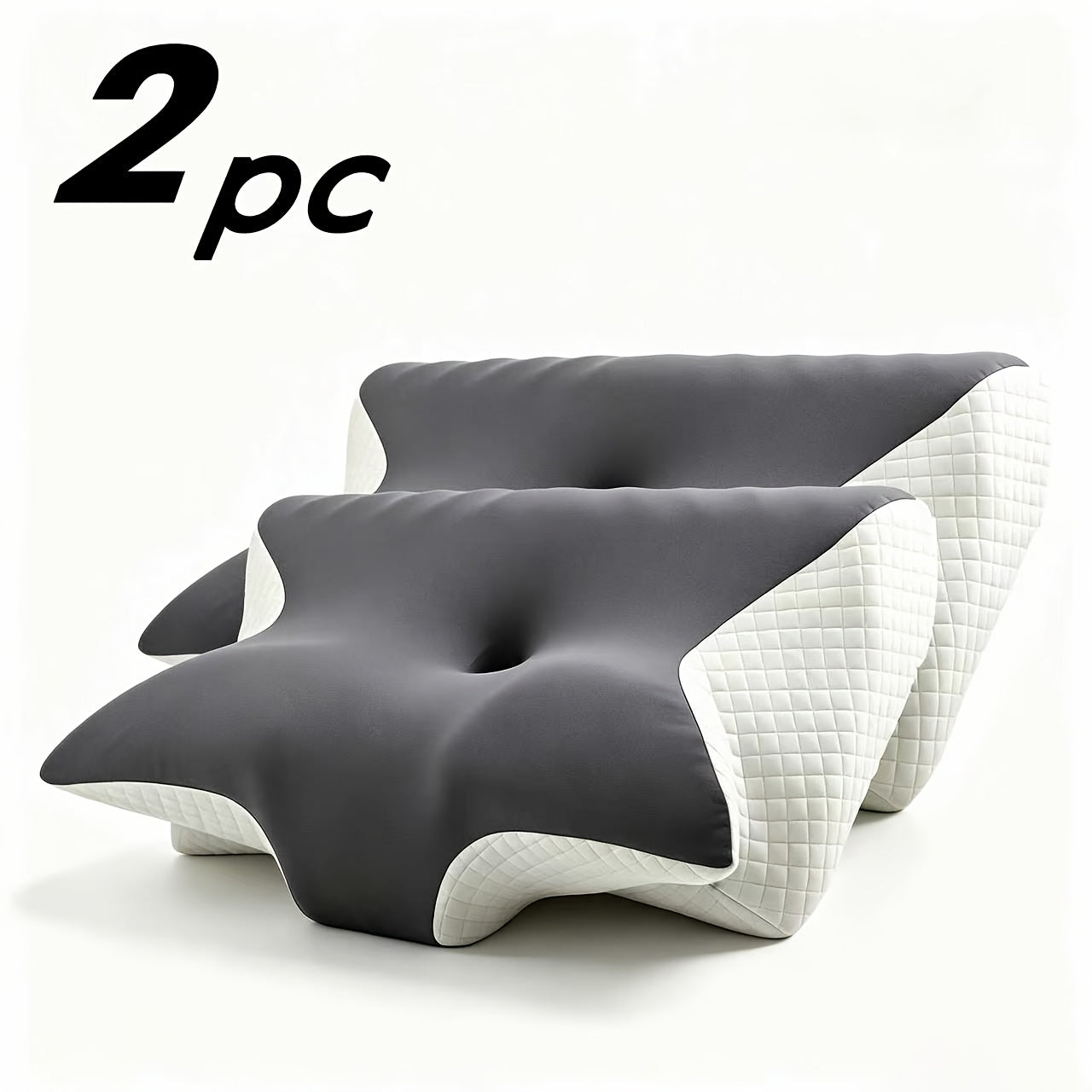 2 cuscini a farfalla con memory foam, cuscino cervicale, sonno profondo confortevole, tessuto traspirante e morbido, design di fascia alta che tiene conto sia del sonno sulla schiena che sul fianco, 60*40*12 cm, regali per famiglia e amici, magazzino loca