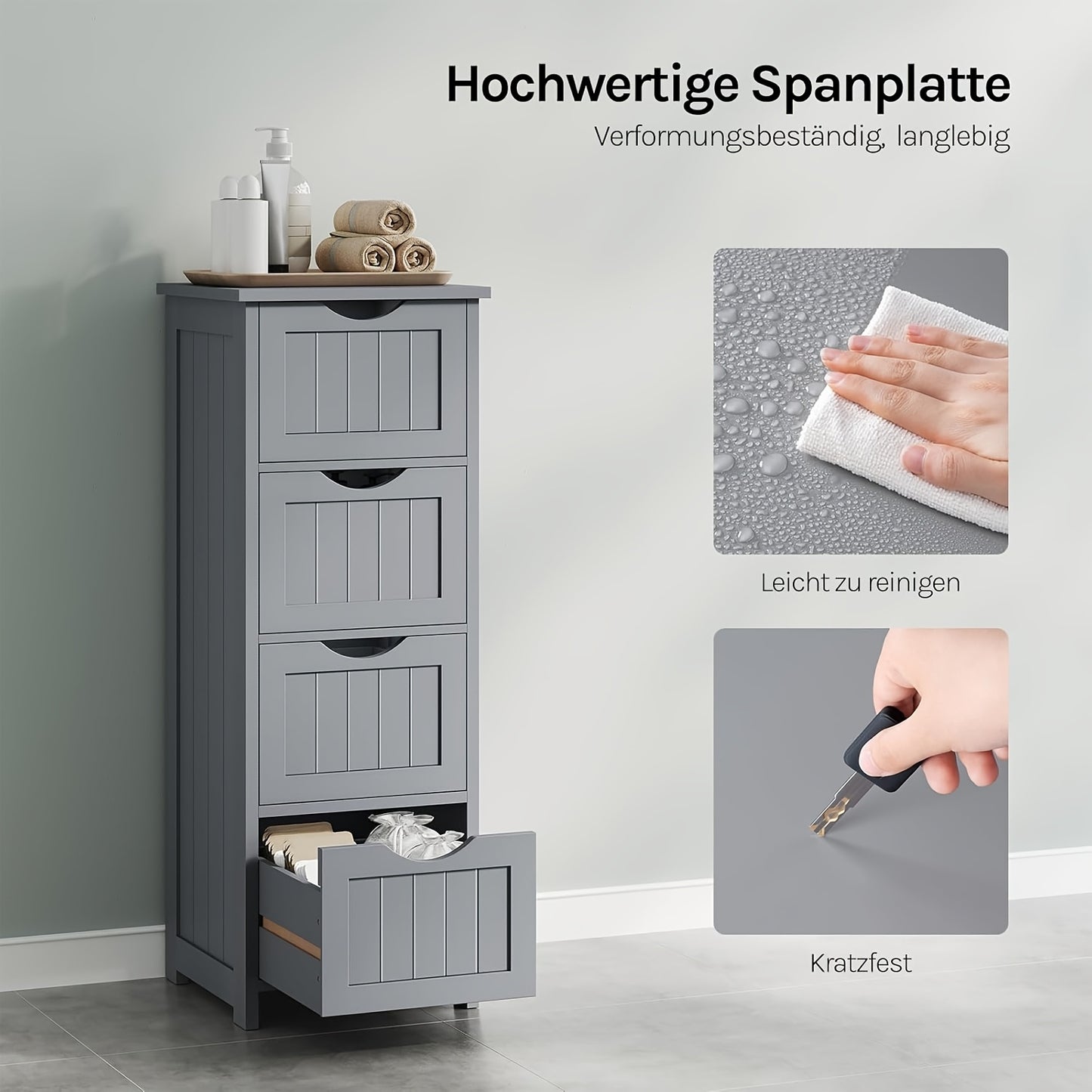 Armadietto per medicinali 1 pz, Armadietto da bagno, Armadietto da bagno stretto e alto con cassetti, scomparti, ripiani regolabili, ante, bianco, MDF, 20 x 180 x 20 cm