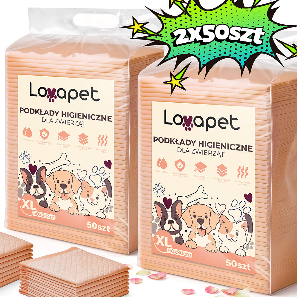 Kuketo - Hygienic Underpads for Dogs, Cats, Rabbits, Puppies - 200/100/50pcs, 90X60 / 60X60 / 60X45 Cm, Super-Absorbent Mats for Potty Training, Waterproof, Ideal for Learning Cleanliness, for Puppies And Older Dogs, Quick-Drying Layers, Odor Neutralizati