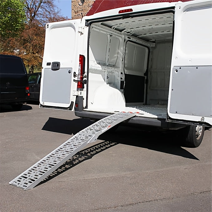 Rampa di Carico Pieghevole, con Capacità di Carico di 340 kg per Rampa. Adatta per Rimorchi e Binari di Carico. Rampa Antiscivolo Adatta per Moto, ATV, Quad e Autovetture. Rampa di Carico in Alluminio. 1 pz, 226 cm, Pieghevole.