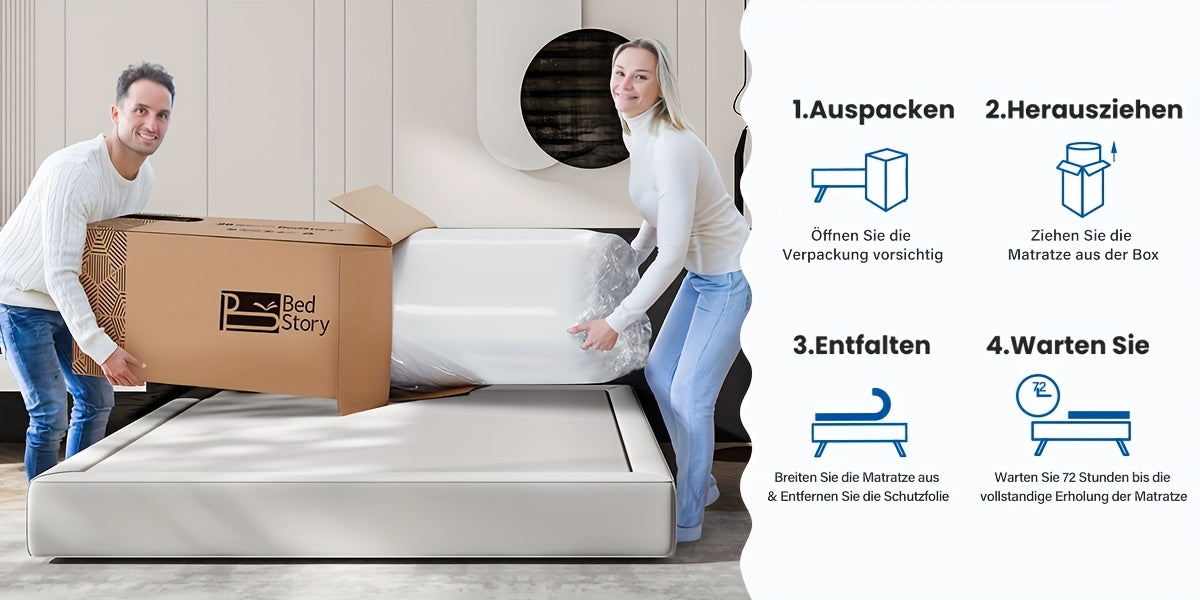 Materasso a Sfere Pocket Bedstory H3/H4 - 20 cm di Altezza, Guscio in Schiuma e Traspirante, Isolamento del Movimento e Supporto della Postura del Corpo