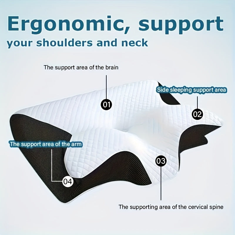 1 cuscino cervicale in spugna memory comfort per camper, ideale per chi dorme sul fianco. Allevia la pressione sul collo, con cerniera, rimovibile e lavabile, rilassa le spalle, solido, regalo perfetto per Natale e Capodanno.