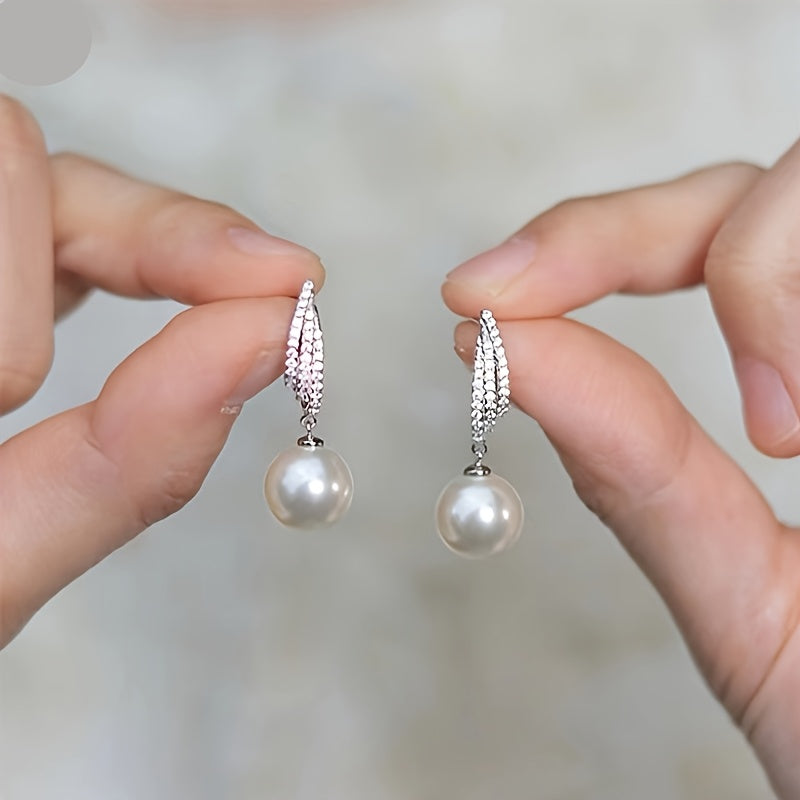 Eleganti e lussuosi orecchini di perle in argento 925, forniti in una confezione regalo di alta qualità