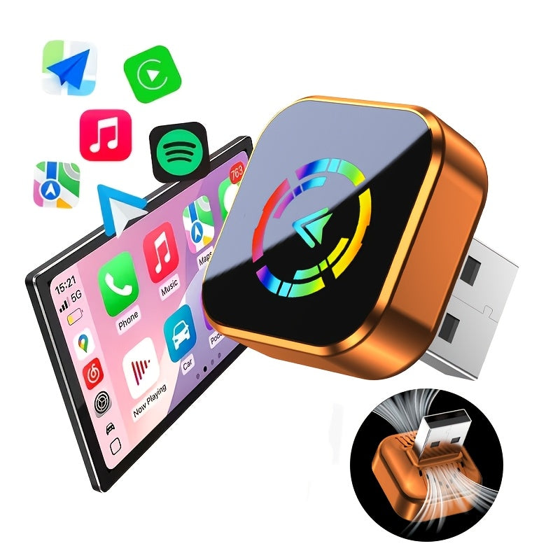 Adattatore Wireless CarPlay per iPhone, Adattatore CarPlay Wireless, Plug & Play, Connessione Stabile Senza Ritardi, Connessione Rapida Automatica, Design Mini per Auto con Car Play Cablato, Senza Batteria