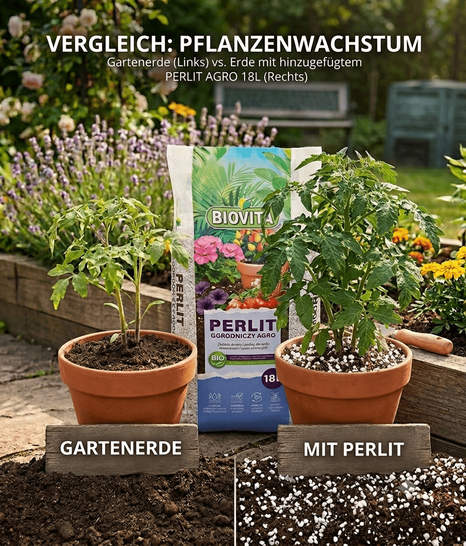 BIOVITA Perlite 10L - Perlite per Piante per il Miglioramento del Substrato del Terreno - 3-6mm - Miglioramento del Terreno - Substrato a Ritenzione Idrica - Ideale per Piante da Giardino e da Interno