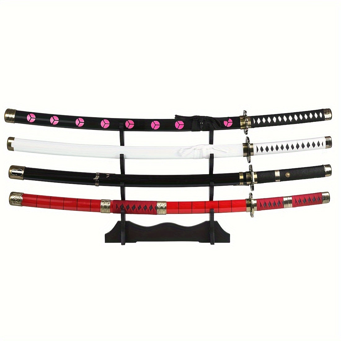 3 Pezzi Set Spada Anime, Lama in Bambù Sicura Non Affilata, Accessorio Cosplay, Katana Spada Samurai, Regalo per Halloween e Natale, Cintura e Portaspada Inclusi
