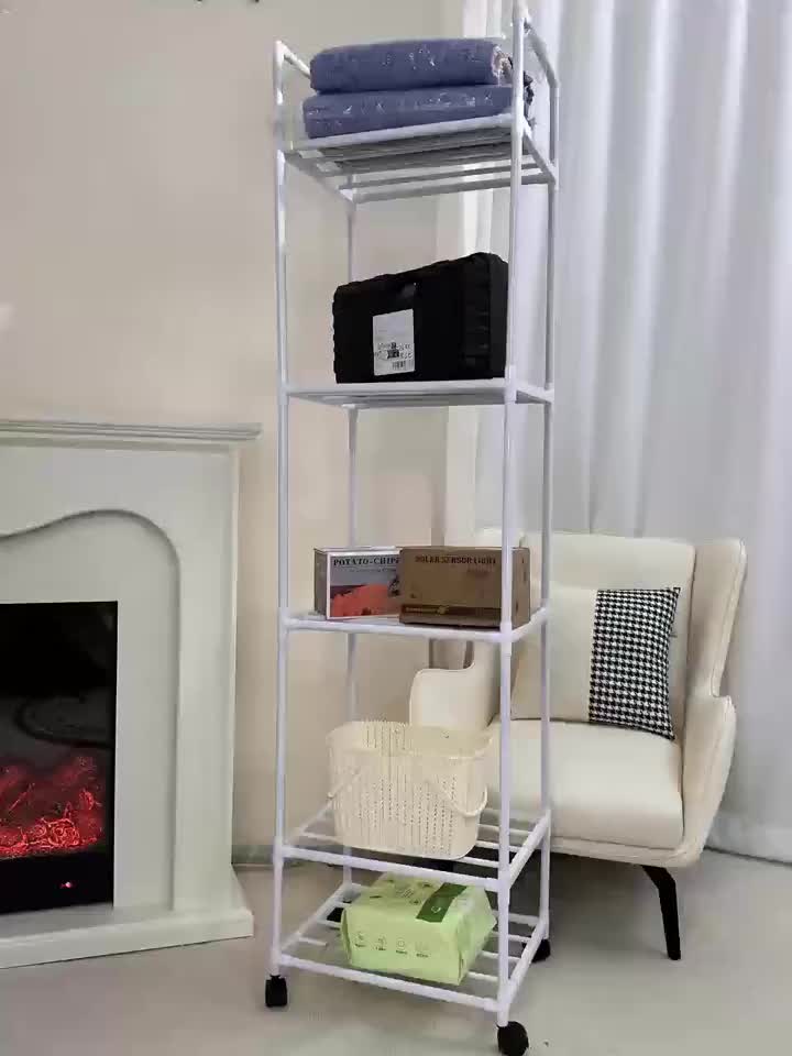 Scaffale portaoggetti a 5/6 ripiani con ruote - Organizer multistrato da 167.64 cm - Salvaspazio, regolabile e multifunzionale, adatto per cucina, bagno, soggiorno, ufficio e studio, soluzione di archiviazione perfetta, scaffale verticale, scaffale vertic