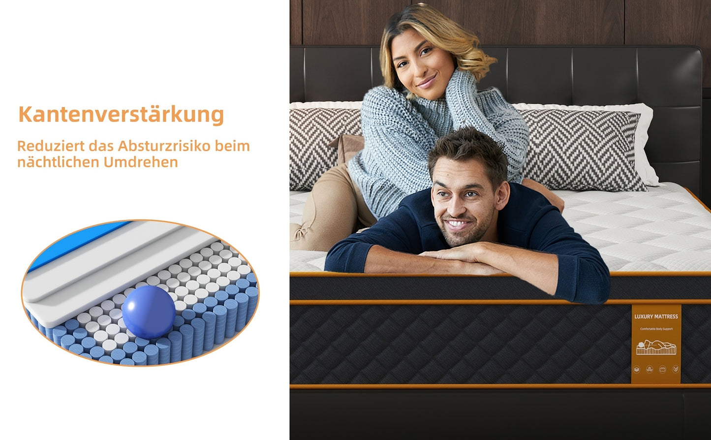 Materasso, Materasso ibrido in memory foam da 10 pollici (confezionato), Media rigidità, Molla a sacco per il sollievo dalla pressione, Isolamento del movimento. Disponibile in varie misure