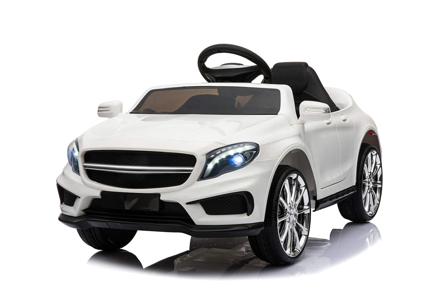 Baroni Toys Macchinina Elettrica per Bambini Nera | Bianca | Rossa, Baby Car Auto Elettrica Bimbo Bimba Full Optional con Telecomando e Lettore MP3, Macchina Bambino con Sedile in Plastica, Fari Led e Porte Apribili, Batteria 12V, Design Realistico Massim