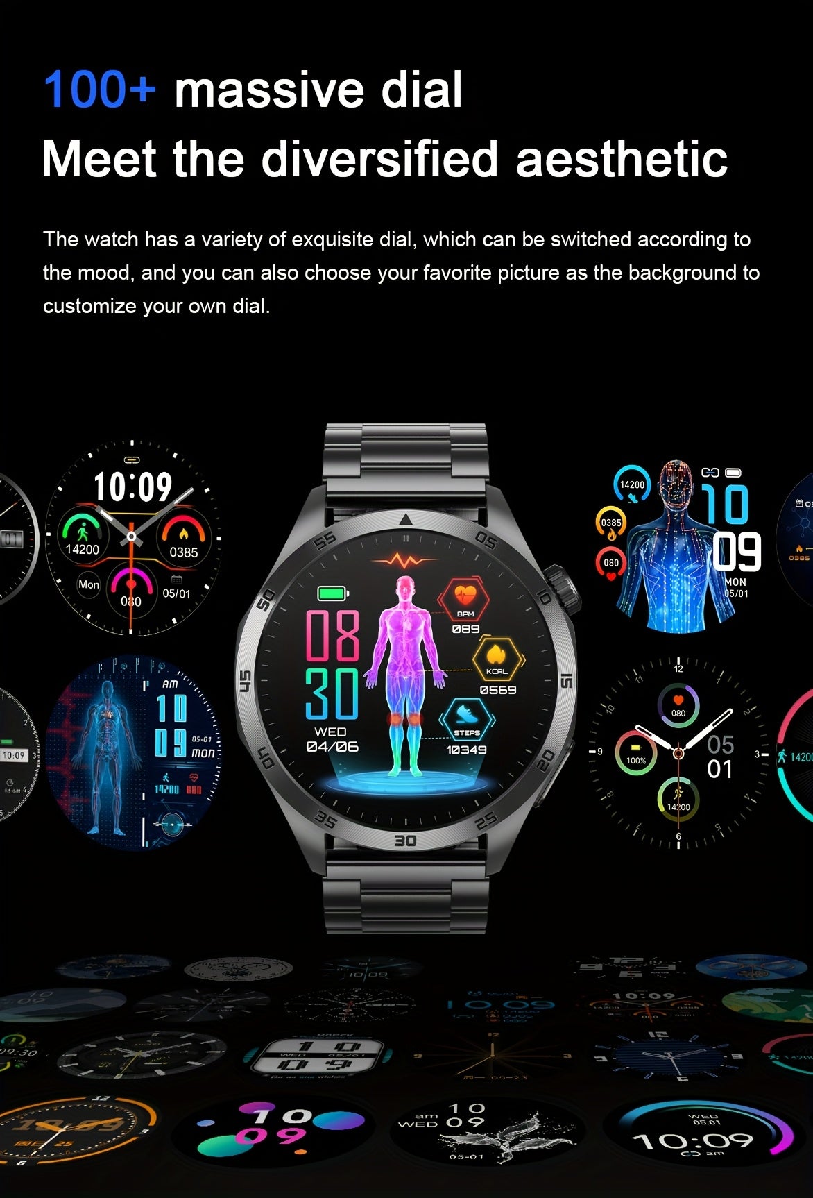 Smartwatch 2026: Batteria a lunga durata da 380mAh, Display AMOLED da 3.63cm, Chiamate BT5.2, Menstruo & Previsioni Meteo, Modalità Multi-Sport, Ricarica Magnetica, Assistente Vocale/SOS, Per Telefoni Android & IOS, Regalo Per Lui & Lei