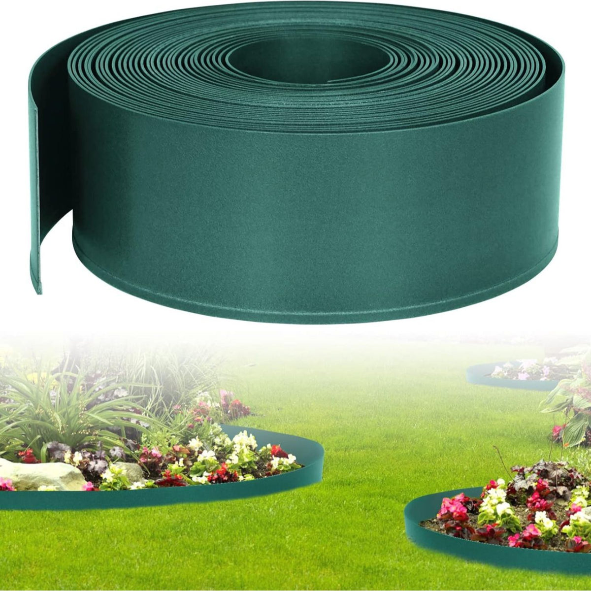 Bordura per Prato in Plastica, grigio chiaro per giardino e terrazza – vista dettagliata 18