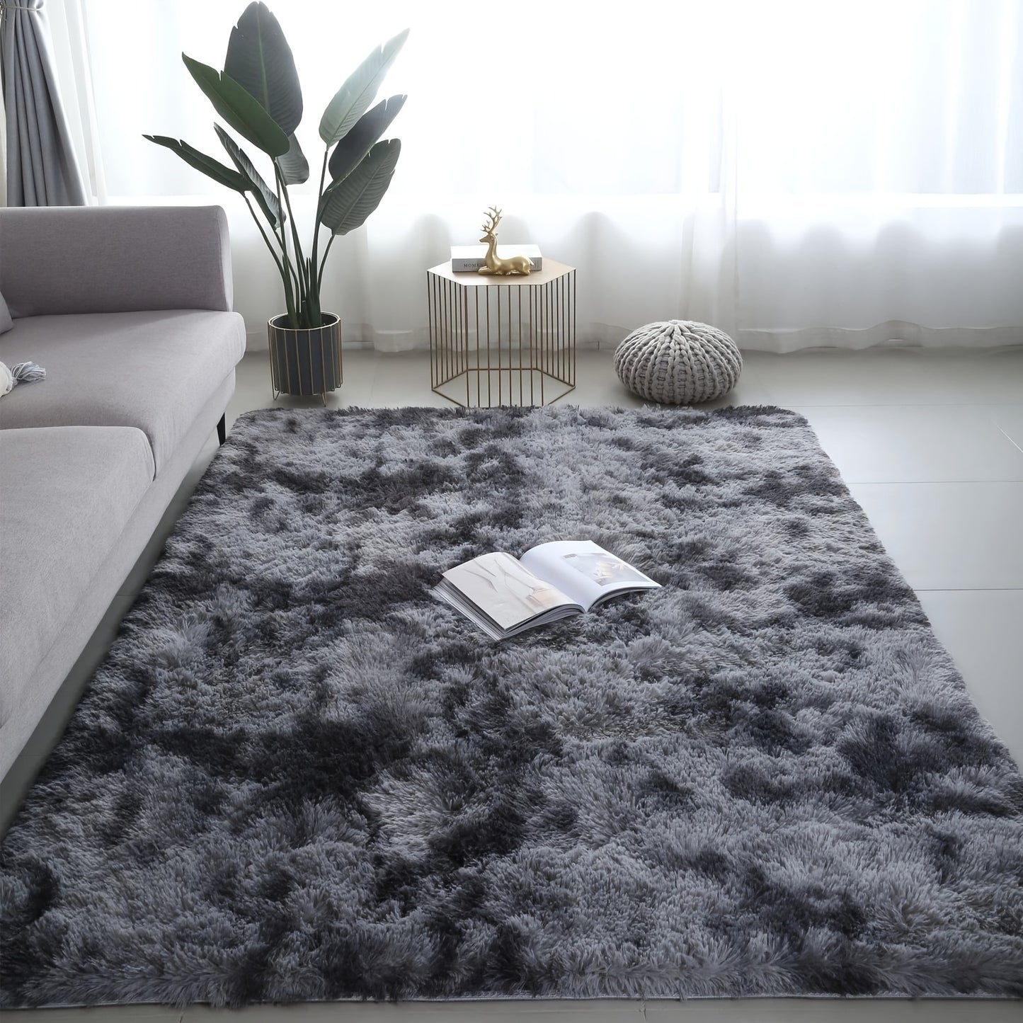 Tappeto a pelo lungo spesso, 1 pezzo, 230 x 160 cm, grande, per soggiorno, camera da letto, corridoio o come passatoia