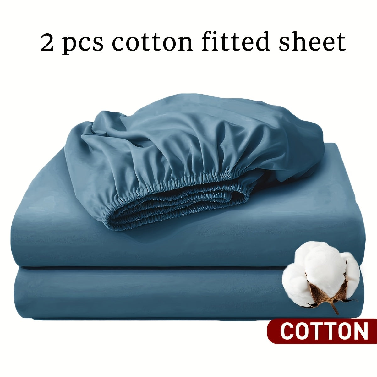 Set da 2 lenzuola con angoli, 100% cotone, disponibili in vari colori. Lenzuolo con angoli/coprimaterasso/copriletto, realizzato in morbido, traspirante e confortevole materiale di cotone (non include federe).