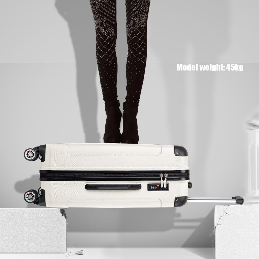 Set da 3 valigie beige con design panda per campeggio, valigia rigida in ABS con lucchetto a combinazione e rotelle girevoli, regalo per il rientro a scuola, Black Friday, Giorno del Ringraziamento, Natale e festività