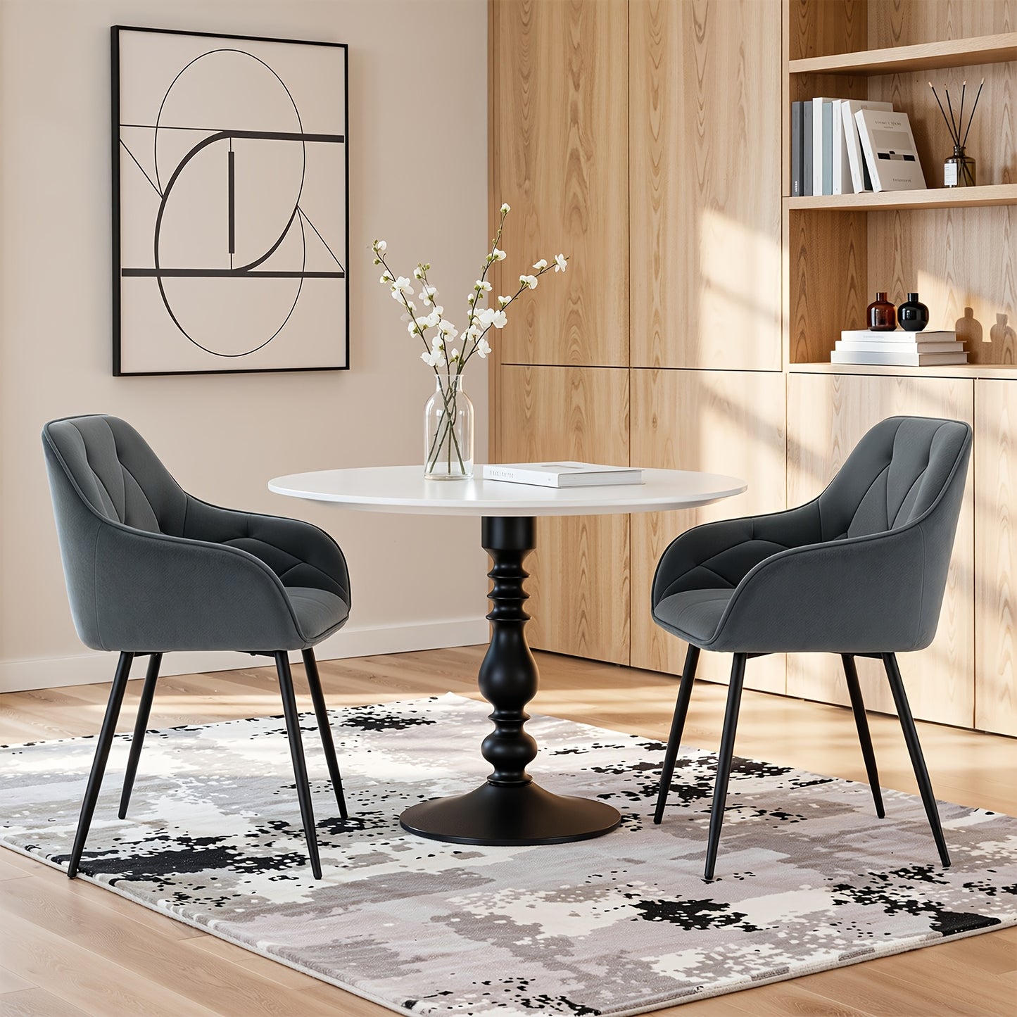 2 pezzi Sedia da pranzo Sedia da cucina Sedia da pranzo Sedia da soggiorno Poltrona ergonomico Poltrona Imbottita Seduta in velluto Piedini in metallo