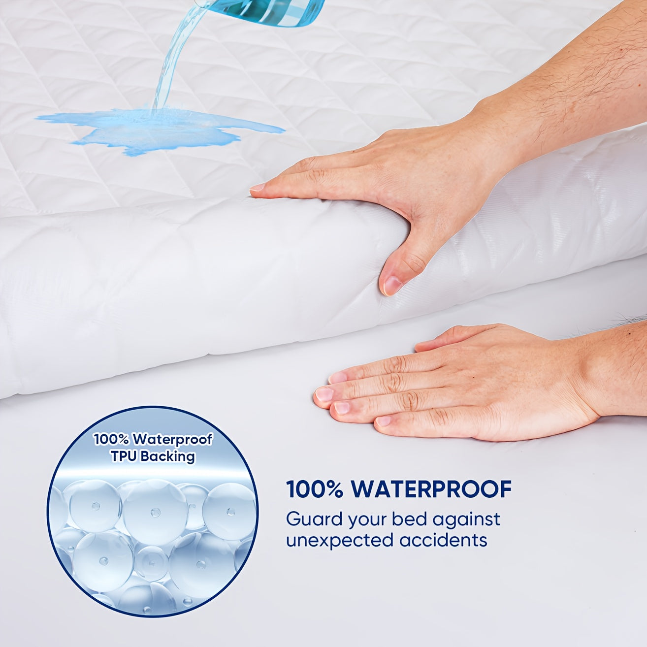 Coprimaterasso Trapuntato Impermeabile Rinfrescante Estivo 1 pz, Copriletto con Angoli Ultra Morbido e Traspirante con Tasca Profonda, Biancheria da Letto Ipoallergenica e Lavabile in Lavatrice per Camera da Letto, Hotel e Dormitorio, Senza Federa