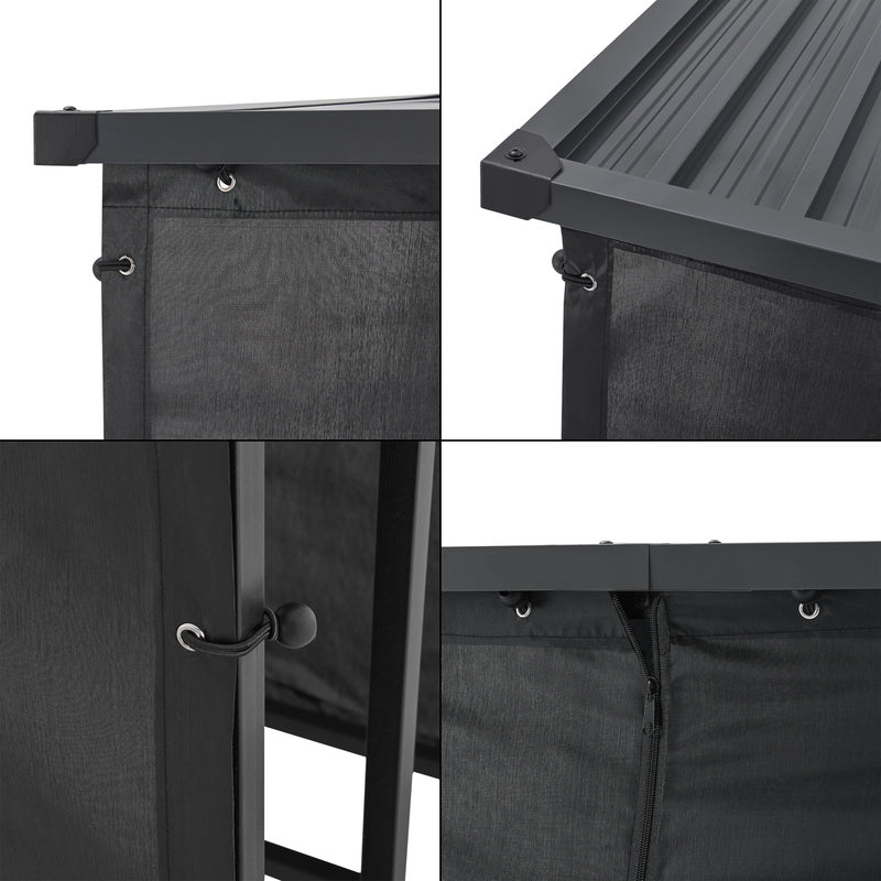 Casa.Pro Chimney Wood Rack Yakutat Stand per legna da esterno Stand per legna da esterno Stand per legna da esterno con copertura Chimney Wood Stand Metallo Nero