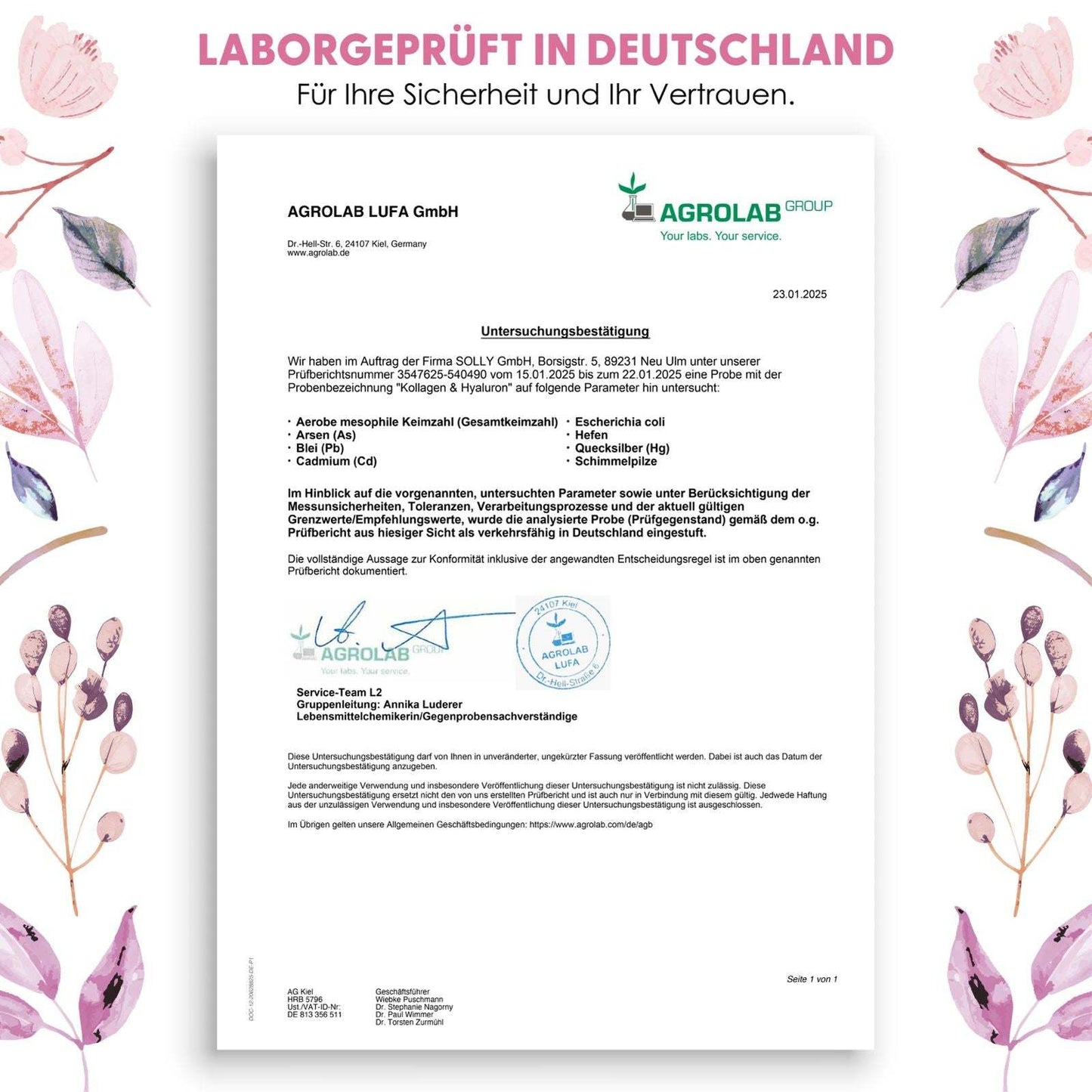 NATURALKRAFT® Collagene & Idroluroni Premium - con Biotina, Zinco, Selenio, Vitamina C & Silicio - Alta Biodisponibilità, Testato in Laboratorio, Qualità di Marca Tedesca - 180 Capsule