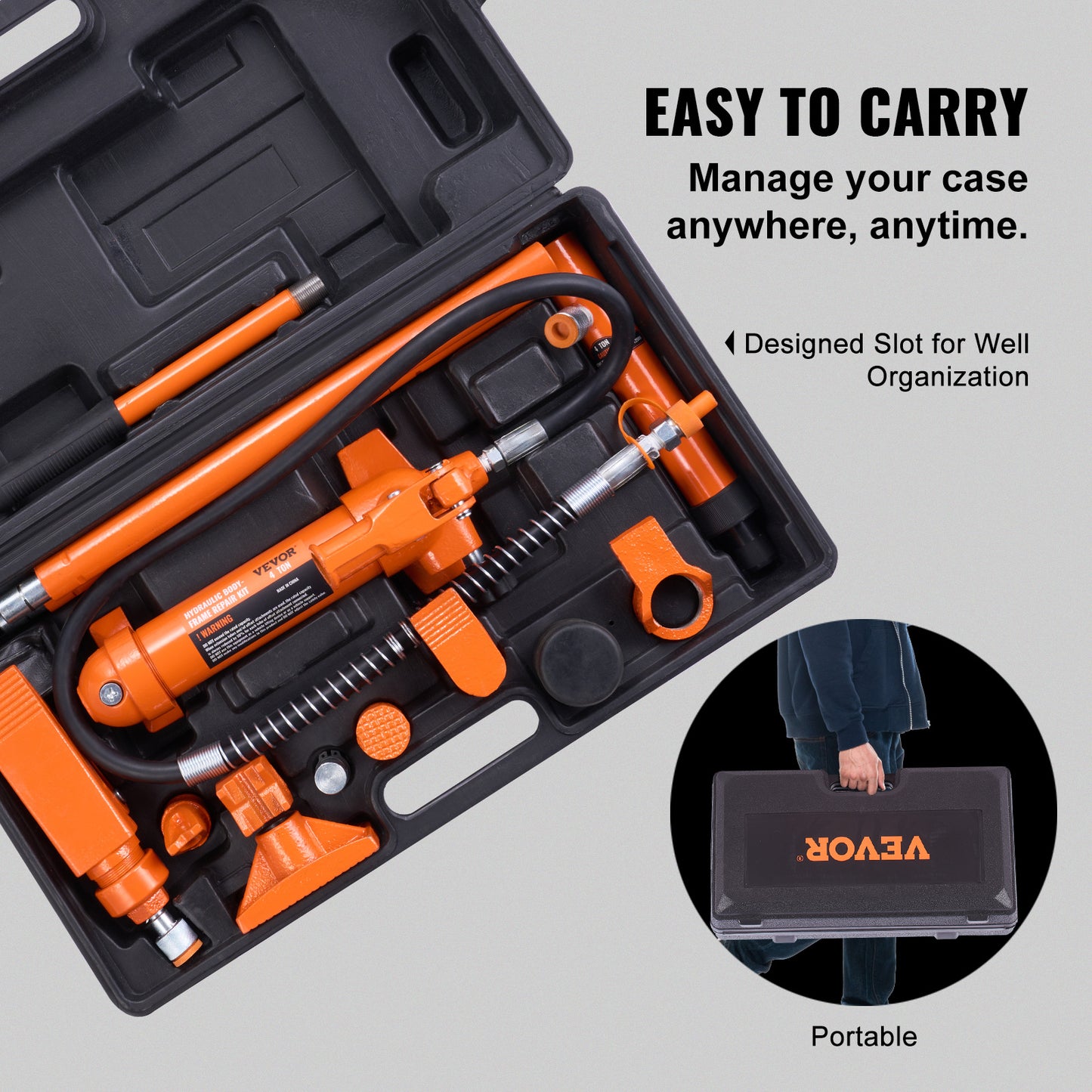 Kit di potenza portatile VEVOR, arancia per veicolo e viaggio – vista dettagliata 9