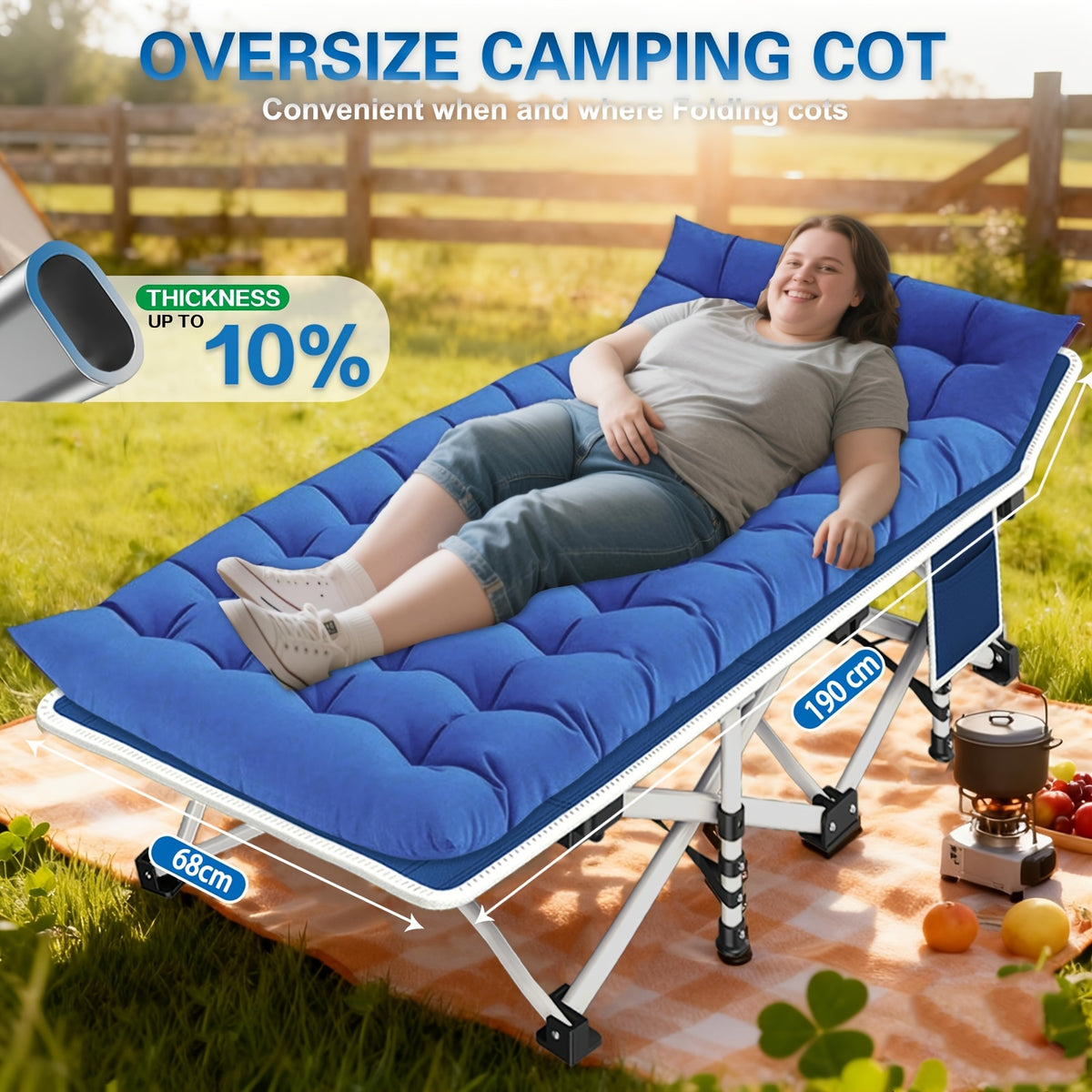 Materasso, Lettino da campeggio XL per camera da letto – vista dettagliata 6