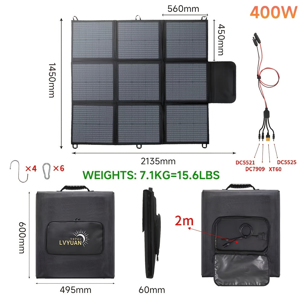 Pannello Solare Portatile, 120W per campeggio e viaggio – vista dettagliata 11