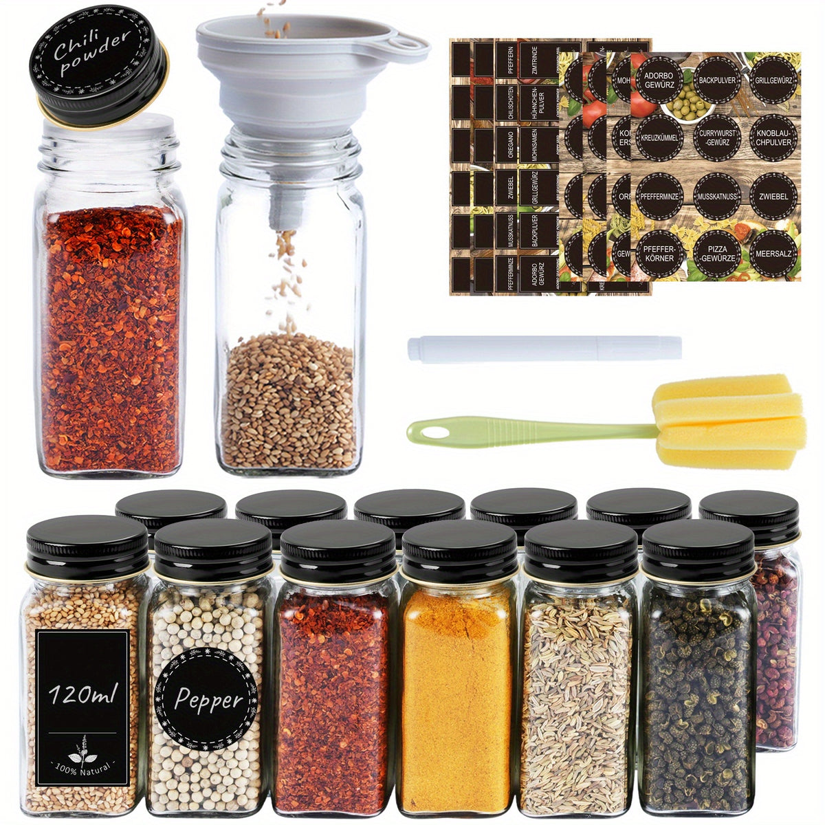 Set di barattoli per spezie, Acciaio Antiruggine per zona pranzo e cucina – vista dettagliata 16