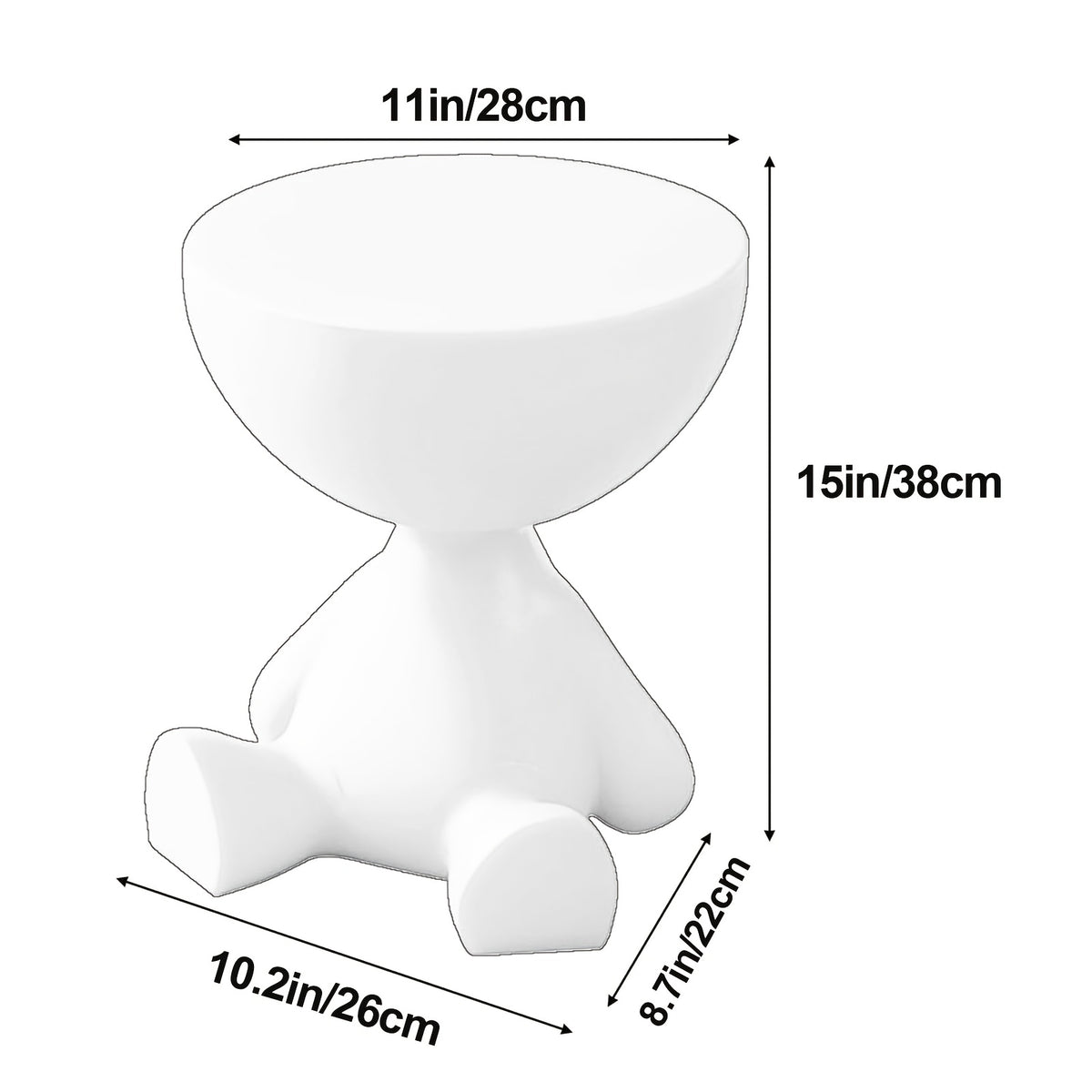 Tavolino Rotondo Rustico, 28cm per soggiorno e casa – vista dettagliata 10