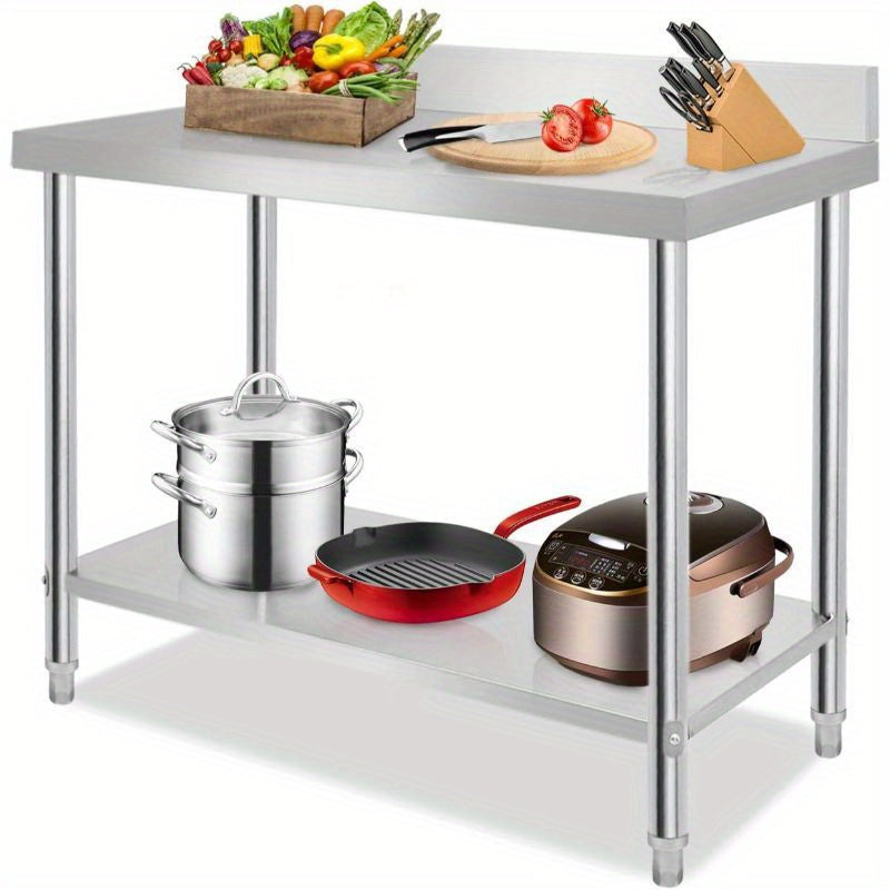 Tavolo da lavoro in acciaio inox, 250 kg per cucina e zona pranzo – vista dettagliata 6