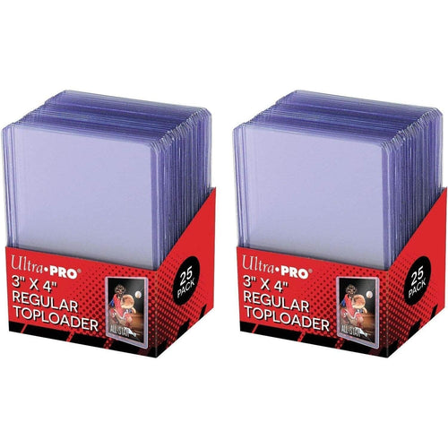 2x Toploader Ultra Pro Trasparenti Regolari 3" x 4" 25 Conteggi per Confezione