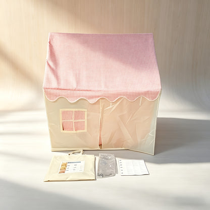 Tenda a scacchi rosa e bianca stile casa - Grande casetta da gioco per interni ed esterni per bambini | Pieghevole per una facile conservazione | Grande casa a scacchi rosa | Regalo perfetto per vacanze e compleanni per ragazzi e ragazze. Casa fantastica