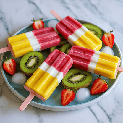 Kuketo - Set Gelati 8 Pezzi per Casa - Set con Inserto e Bastoncini Riutilizzabili, Stampo per Fare Gelati, Sorbetti, Snack, per Congelare Succhi, Yogurt e Latte, con Coperture e Supporto, Materiale Sicuro, Facile Rimozione, Ideale per Bambini e Adulti, S