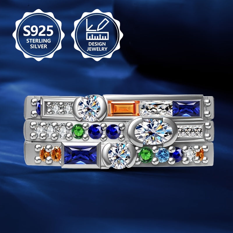 Anello da donna in argento sterling 925, squisito e alla moda, elegante e di tendenza, un anello di gioielleria da donna di alta gamma con un'aspetto raffinato, adatto per viaggi di vacanza, uso quotidiano e un regalo commemorativo ideale per gli amici