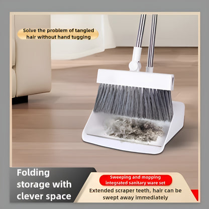 Kit di pulizia per la casa 3-in-1: Scopa a setole morbide, paletta e set di spazzole - Antiaderente, ideale per casa, ufficio, scuola, dormitorio - Regalo di Natale perfetto, spazzola per la pulizia