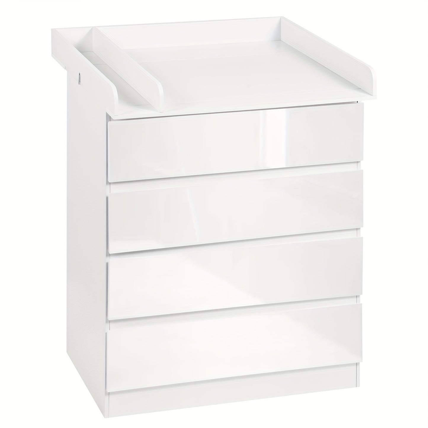 Unità di cassetti da 1 pezzo con 4 grandi cassetti, utilizzabili come organizer o comò, mobilia per la casa con ripiani rimovibili, tavolino da notte, camera da letto, soggiorno, bagno, bianco, 110x80x75 cm, decorazione pasquale, regalo per la Festa della