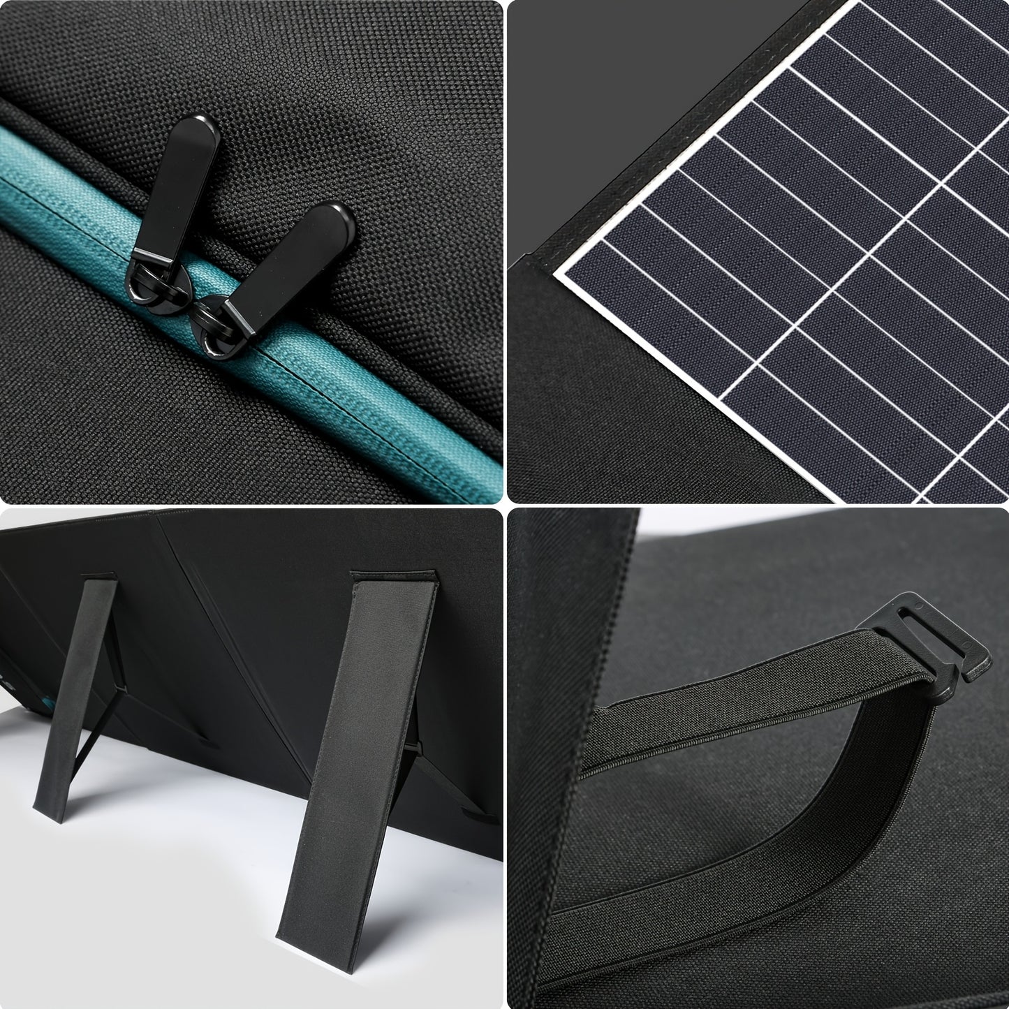Caricatore Portatile Pieghevole a Pannello Solare Ricarica Rapida con USB-C PD3.0 USB QC3.0 DC 18V Leggero con Supporto per Campeggio Centrale Elettrica Generatore Solare Power Bank per Telefoni Cellulari, Senza Batteria