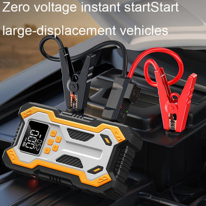 Avviatore di emergenza portatile multifunzione 9-in-1 10000A con gonfiatore per pneumatici e compressore d'aria, avviatore portatile per batteria auto 150PSL, gonfiatore digitale per pneumatici, luce di emergenza a LED e strumento accessorio per auto. Dis