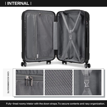 Valigia da imbarco 55x35x20cm a guscio rigido in ABS con trolley da viaggio, bagaglio a mano da cabina, 33L, regalo per Black Friday, Giorno del Ringraziamento, Natale