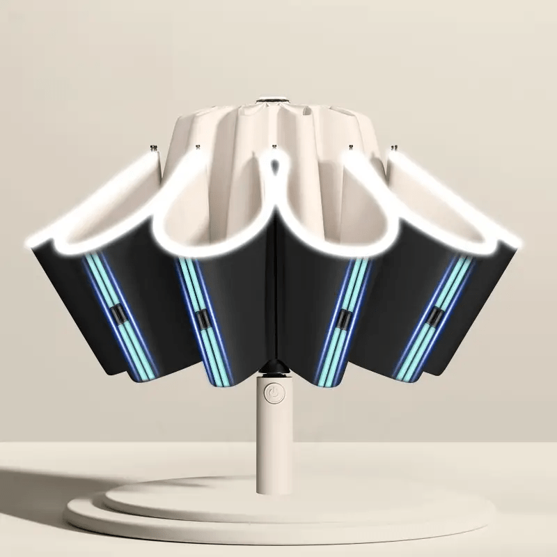 Ombrello Automatico Compatto da Viaggio a Doppia Apertura con 10 Stecche, Ombrello Resistente, Ombrello Auto Rinforzato e Ingrandito, Ombrello di Protezione da Viaggio con Barra di Sicurezza, Design Alla Moda in Diversi Colori, Ombrello di Alta Gamma Adat