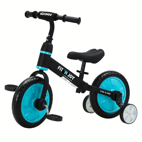 UBRAVOO Fit 'n Joy Bici per Bambini, Bici Bilanciata 4-in-1 con Pedali e Stabilizzatori, Triciclo-a-Bici per Ragazzi e Ragazze dai 2 ai 5 Anni