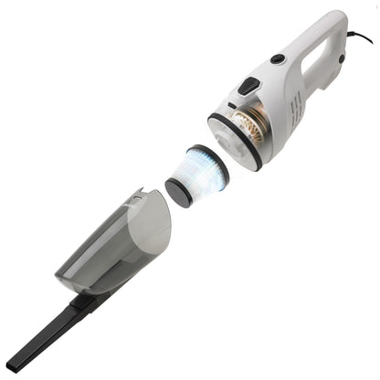 Aspirapolvere verticale senza sacco 800W 17 kPa Filtro EPA 11 Contenitore per polvere trasparente 0.6L Tubo metallico robusto Manico staccabile Cavo lungo da 7 metri Include spazzola per pavimenti duri e bocchetta a spina di pesce per una pulizia precisa