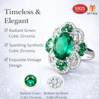 Anello Regolabile Aperto Verde + Confezione Regalo