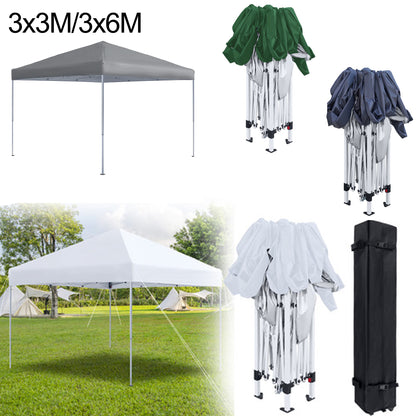 Gazebo Pieghevole 3X6 per Giardino, Gazebo Pieghevole, Baldacchino Pop-Up, Altezza Regolabile 2.4M - 2.6M Tenda da Festa Tenda da Giardino per Feste in Giardino Matrimoni all'Aperto, Stabile Senza Tessuto di Supporto