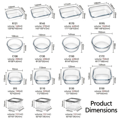 Un set di 24 contenitori in vetro con coperchi a tenuta stagna - barattoli in vetro, perfetti per cucinare, microonde e lavastoviglie - ideali per insalate, frutta, verdura, conservazione sigillata, angolati (12 contenitori, 12 coperchi)