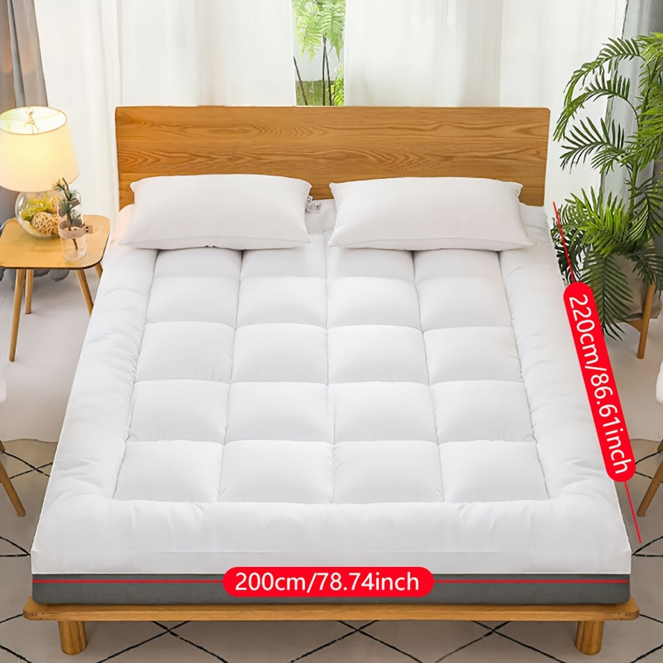 Rialzo per materasso da 10 cm ad alta imbottitura di qualità alberghiera, ultra-morbido con cinghie di ancoraggio elastiche, adatto a materassi fino a 40 cm, previene lo spostamento e garantisce una distribuzione uniforme del peso