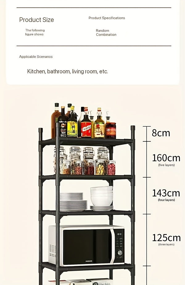 Scaffalatura verticale versatile a 6 ripiani per riporre oggetti in casa, adatta per cucina, bagno e camera da letto. Facile da montare e utilizzabile in più scenari., Scaffale autoportante